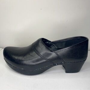Dansko Classic Black Leather Clogs